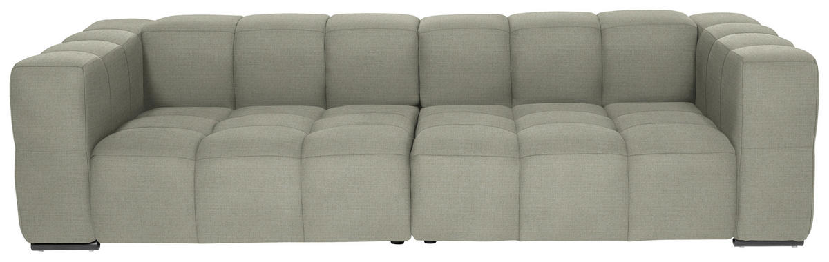 BIGSOFA  in Flachgewebe, Leinenoptik Naturfarben  - Schwarz/Naturfarben, Design, Textil/Metall (262/66/113cm) - Belluti