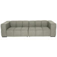 BIGSOFA  in Flachgewebe, Leinenoptik Naturfarben  - Schwarz/Naturfarben, Design, Textil/Metall (262/66/113cm) - Belluti
