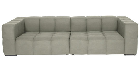 BIGSOFA  in Flachgewebe, Leinenoptik Naturfarben  - Schwarz/Naturfarben, Design, Textil/Metall (262/66/113cm) - Belluti