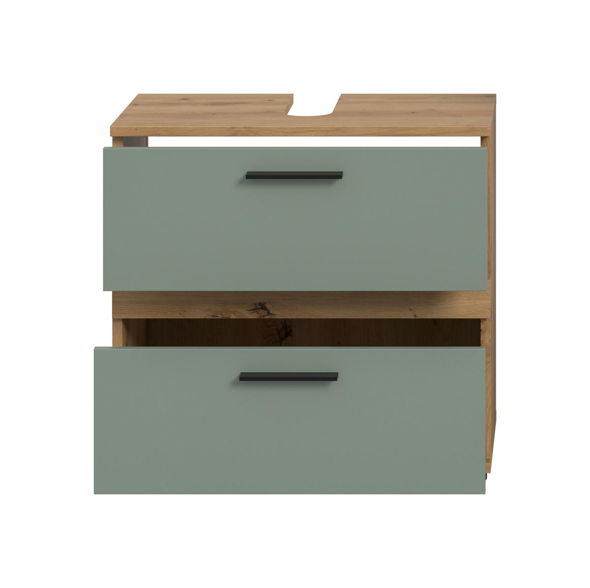 WASCHBECKENUNTERSCHRANK 60/57/34 cm  - Salbeigrün/Schwarz, Trend, Holzwerkstoff/Kunststoff (60/57/34cm) - MID.YOU