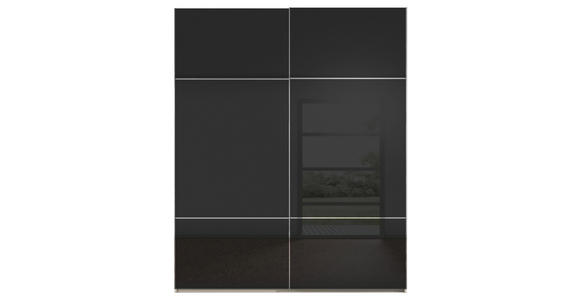 SCHWEBETÜRENSCHRANK in Schwarz, Champagner - Chromfarben/Champagner, KONVENTIONELL, Glas/Holzwerkstoff (201/223/67cm) - Novel