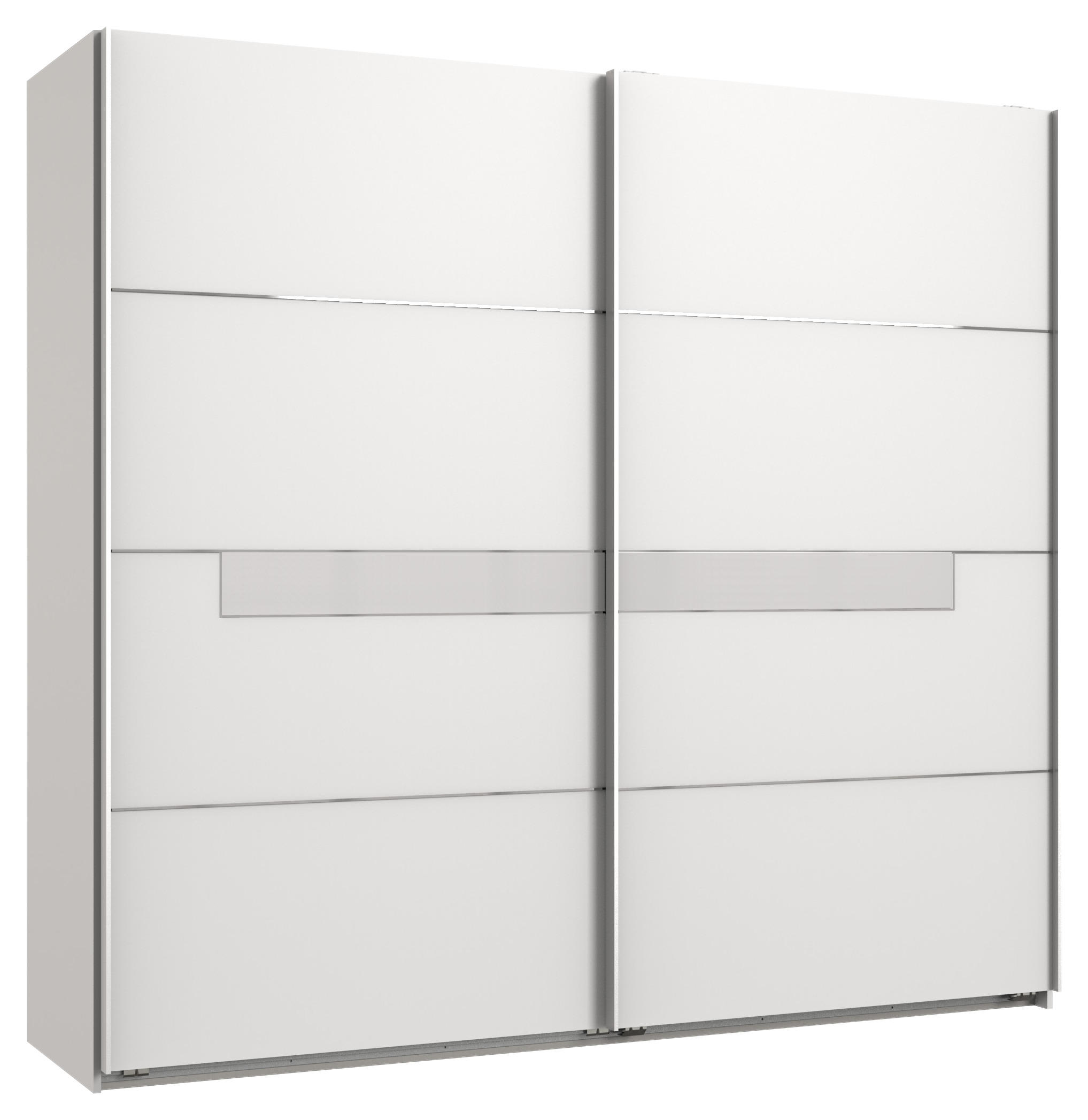 TOLÓAJTÓS SZEKRÉNY Fehér - Fehér/Ezüst, Design, Faalapú anyag/Fém (270/210/65cm) - Ti'me