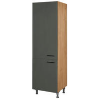 GESCHIRRSCHRANK 60/216,6/58 cm  in Grün, Eichefarben  - Eichefarben/Schwarz, MODERN, Holzwerkstoff/Metall (60/216,6/58cm) - Nobilia