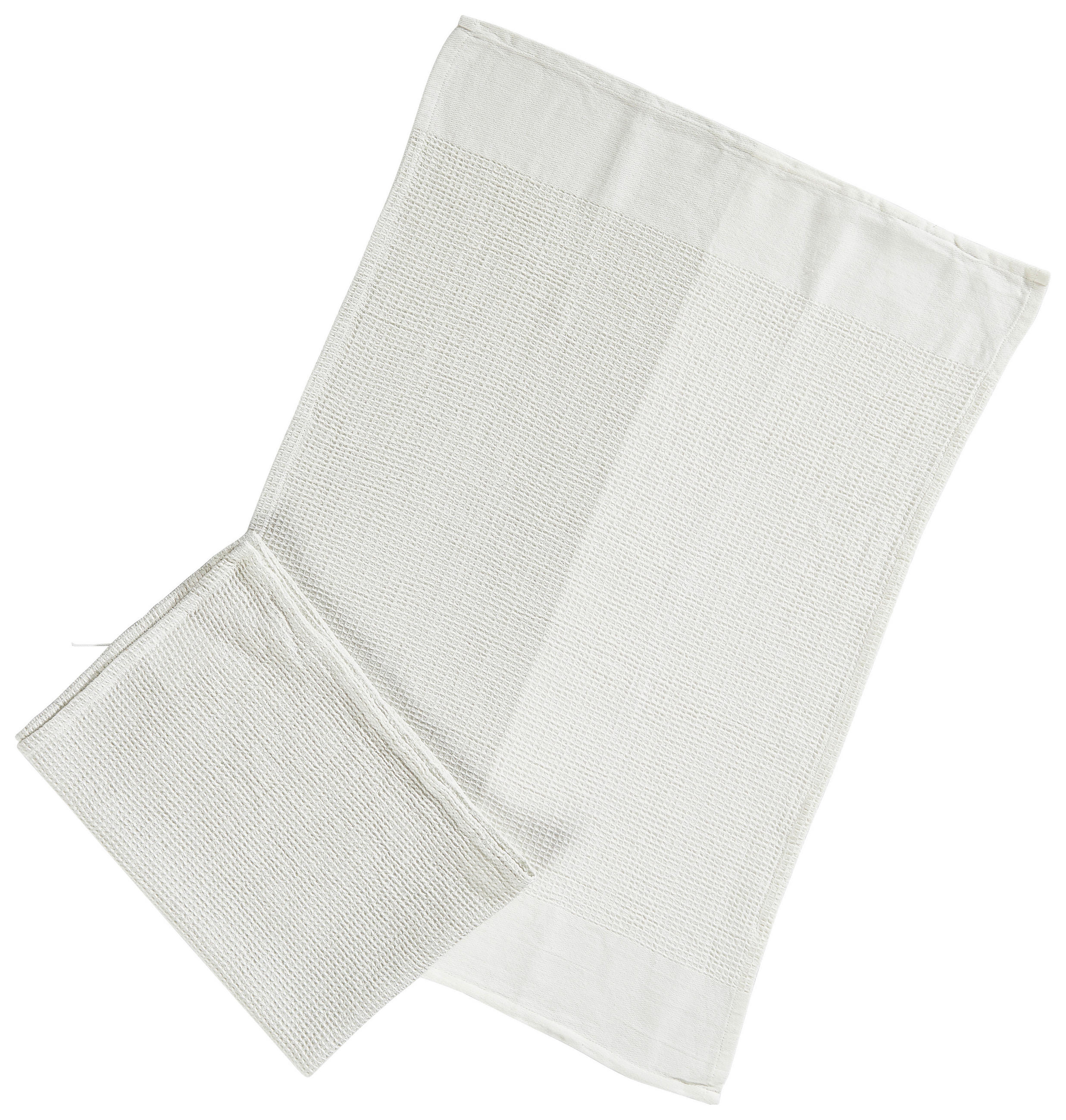 GESCHIRRTUCH-SET 2-teilig Grau, Weiß  - Weiß/Grau, KONVENTIONELL, Textil (50/70cm) - Esposa