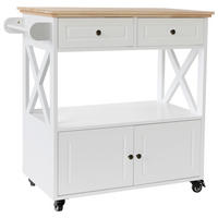 SERVIERWAGEN , Weiss  - Weiss/Schwarz, Basics, Holz/Holzwerkstoff (88/88/47cm) - MID.YOU