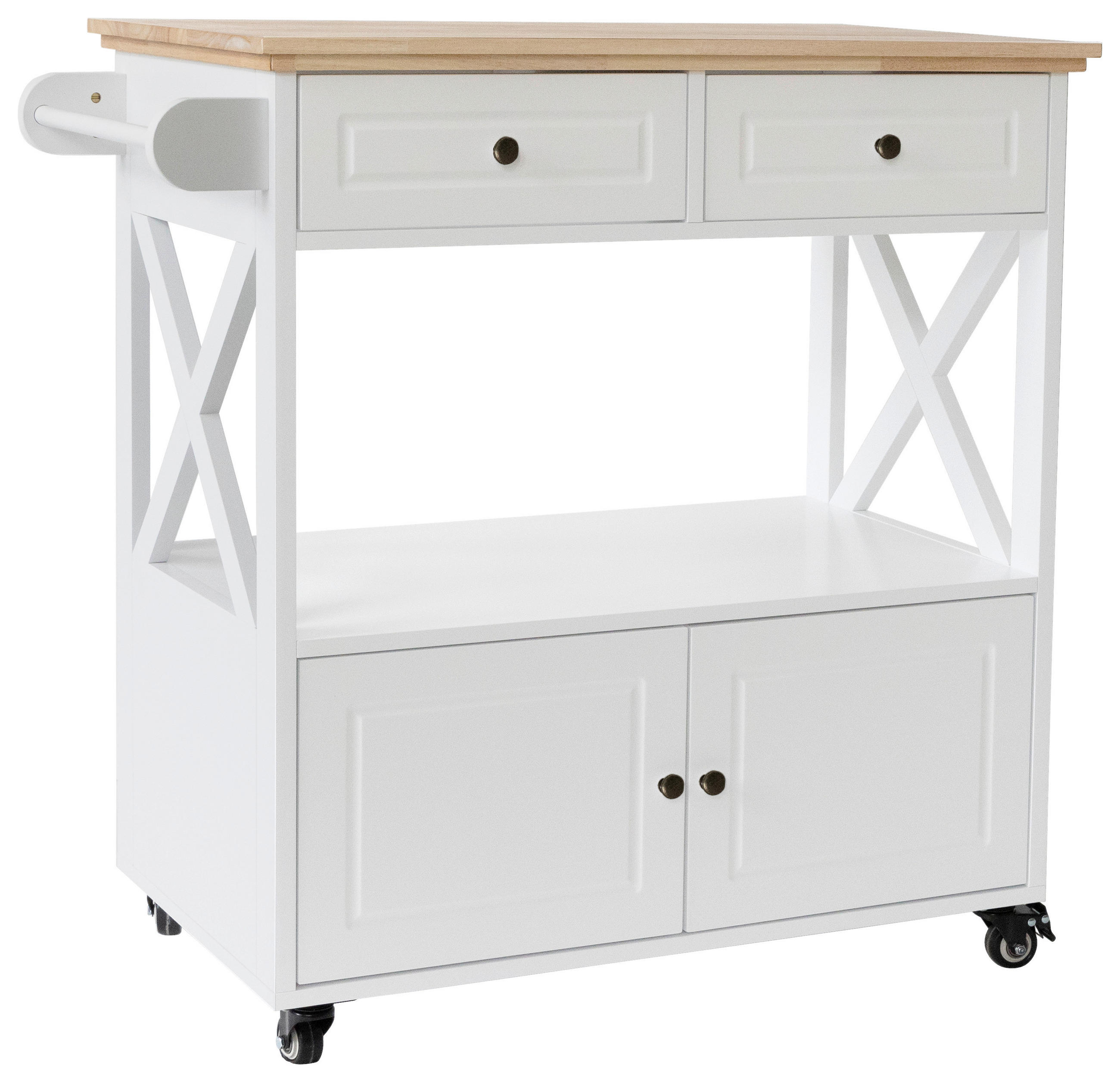 MID.YOU SERVÍROVACÍ VOZÍK, bílá, 88/88/47 cm