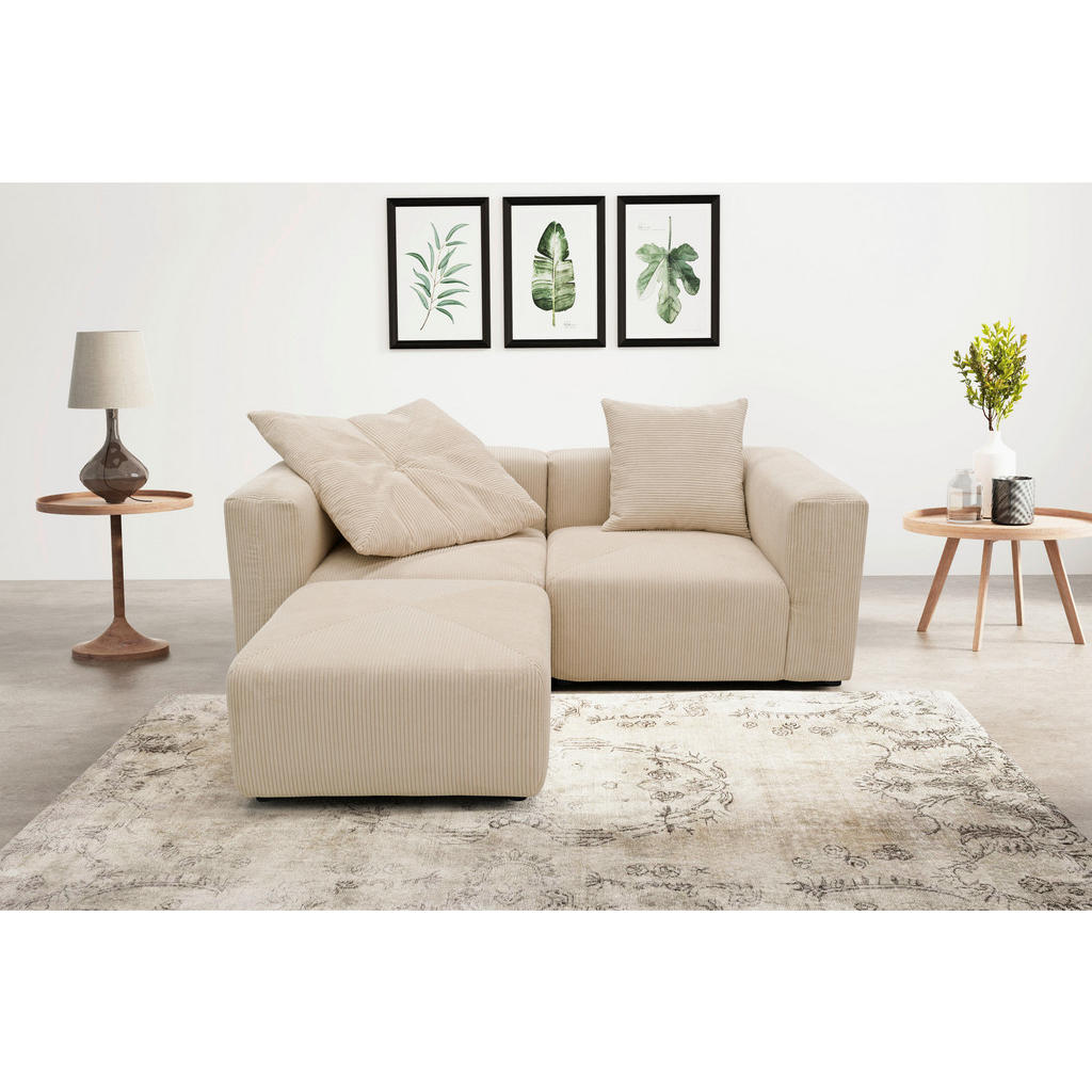 Thumbnail - Mid.you Ecksofa, Creme, Textil, 3-Sitzer, seitenverkehrt montierbar, L-Form, 216x69x193 cm, Made in EU, FSC Mix, erweite...
