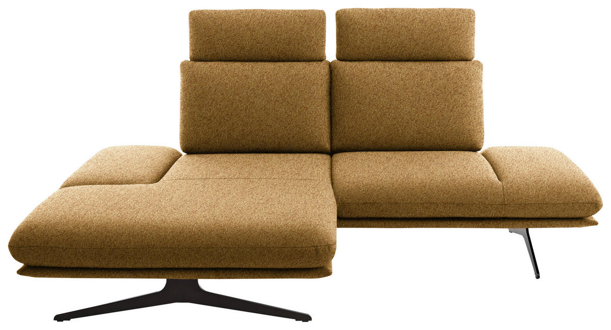 ECKSOFA Flachgewebe Currygelb  - Currygelb/Schwarz, Design, Textil/Metall (155/234cm) - Dieter Knoll