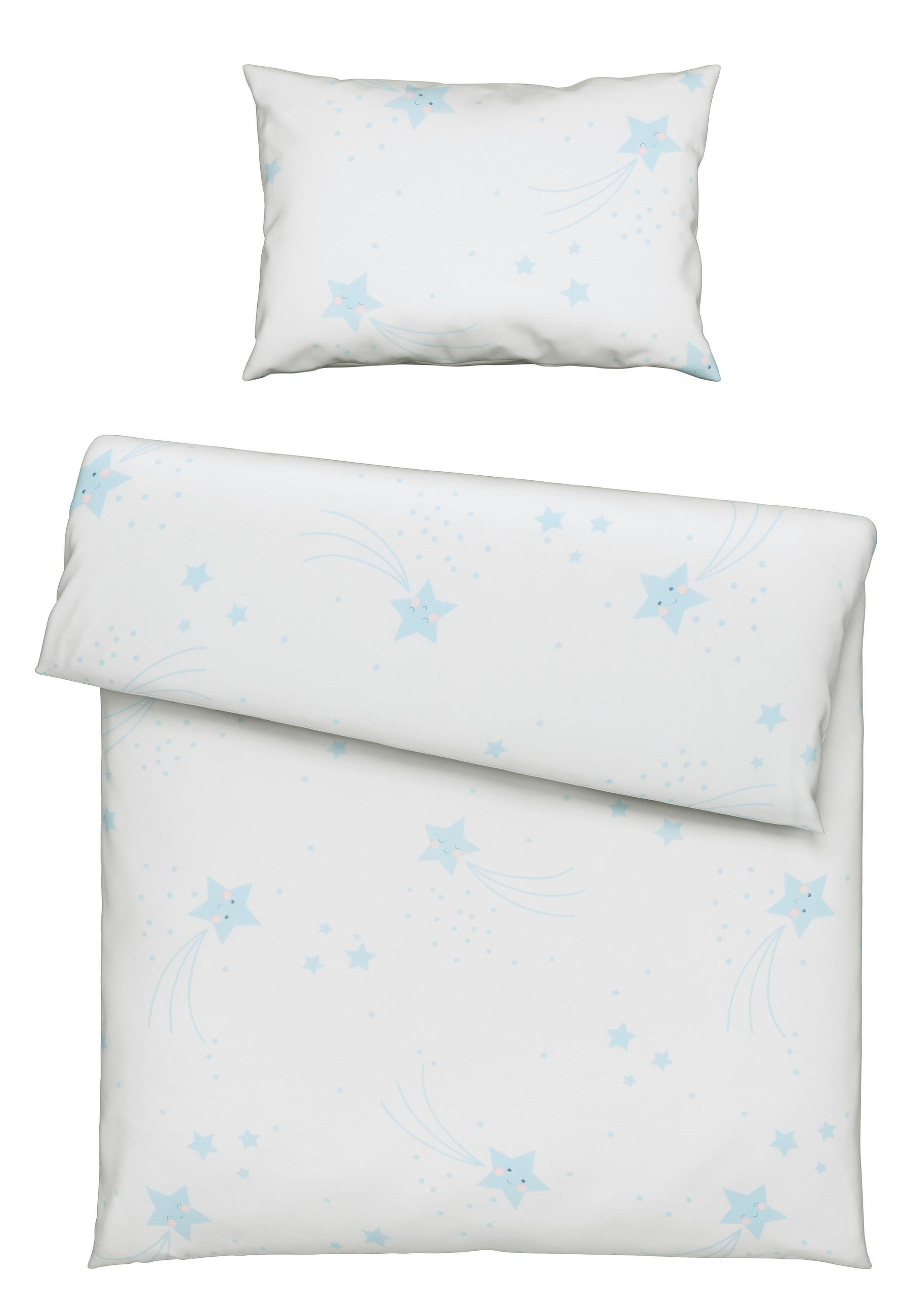 BABYBETTWÄSCHE STERNENSCHWEIF Renforcé 100/135 cm  - Blau/Weiß, Basics, Textil (100/135cm) - My Baby Lou