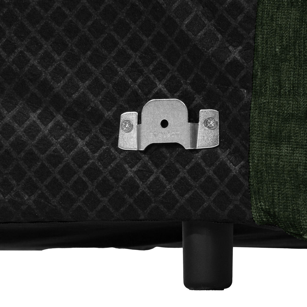 BIGSOFA in Chenille Dunkelgrün  - Dunkelgrün/Schwarz, Modern, Kunststoff/Textil (285/87/184cm) - Trendmanufaktur