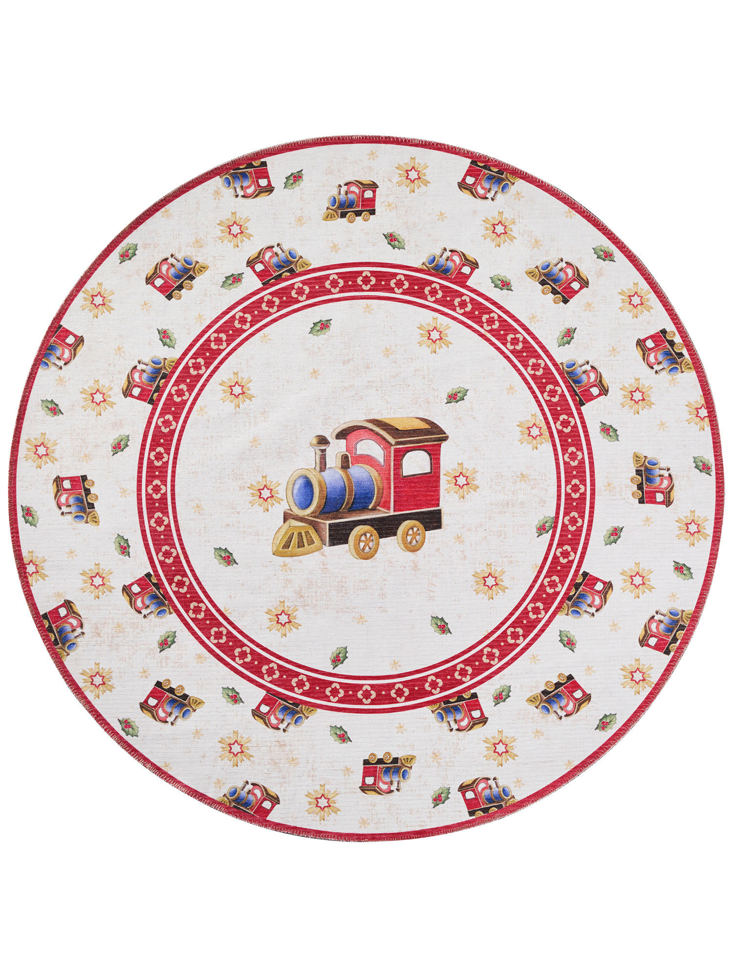 FLACHWEBETEPPICH 160 cm Toy's Delight Limited Edition Creme, Rot rund  - Rot/Creme, MODERN, Kunststoff/Textil (160cm) - Villeroy & Boch