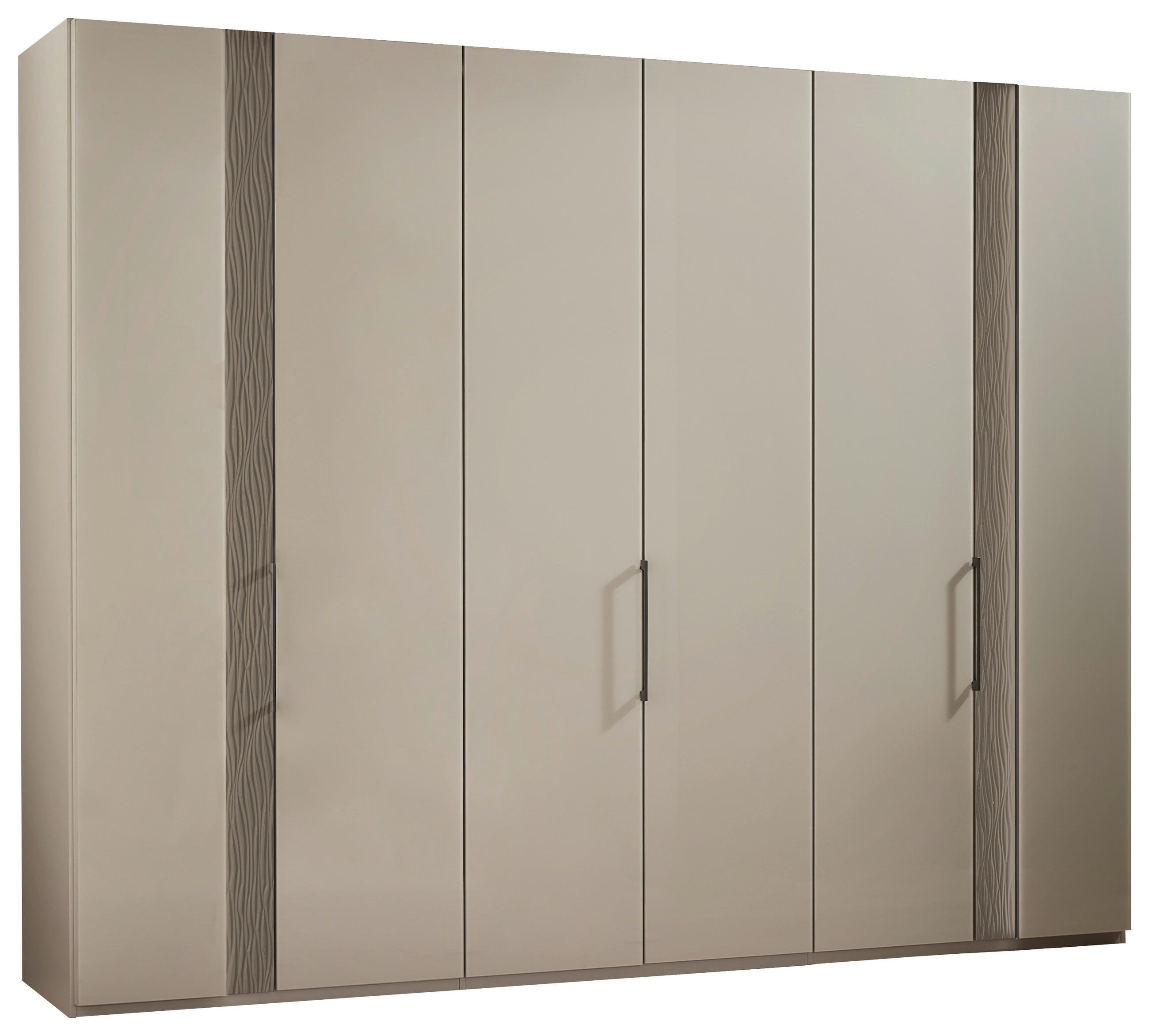 DREHTÜRENSCHRANK 300/216/59 cm 6-türig Champagner  - Chromfarben/Champagner, Design, Glas/Holzwerkstoff (300/216/59cm) - Dieter Knoll