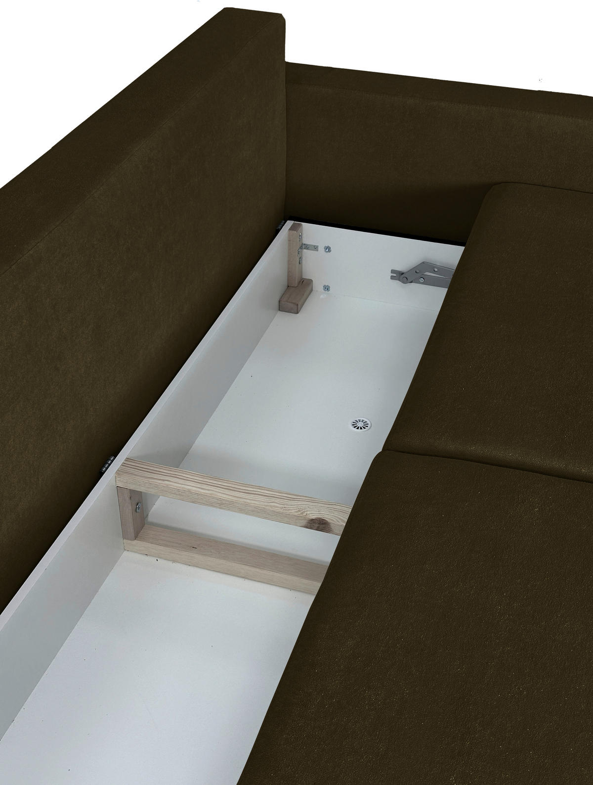 SCHLAFSOFA  mit Liegefunktion Cord Grün  - Schwarz/Naturfarben, Design, Holz/Kunststoff (220/96/98cm) - MID.YOU