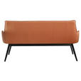 SITZBANK 160/89,5/64 cm  in Cognac  - Cognac/Schwarz, Design, Leder/Holz (160/89,5/64cm) - Novel