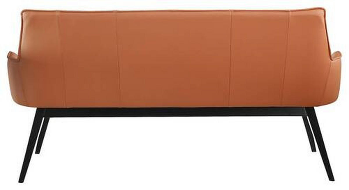 SITZBANK 160/89,5/64 cm Echtleder Cognac Buche massiv  - Cognac/Schwarz, Design, Leder/Holz (160/89,5/64cm) - Novel