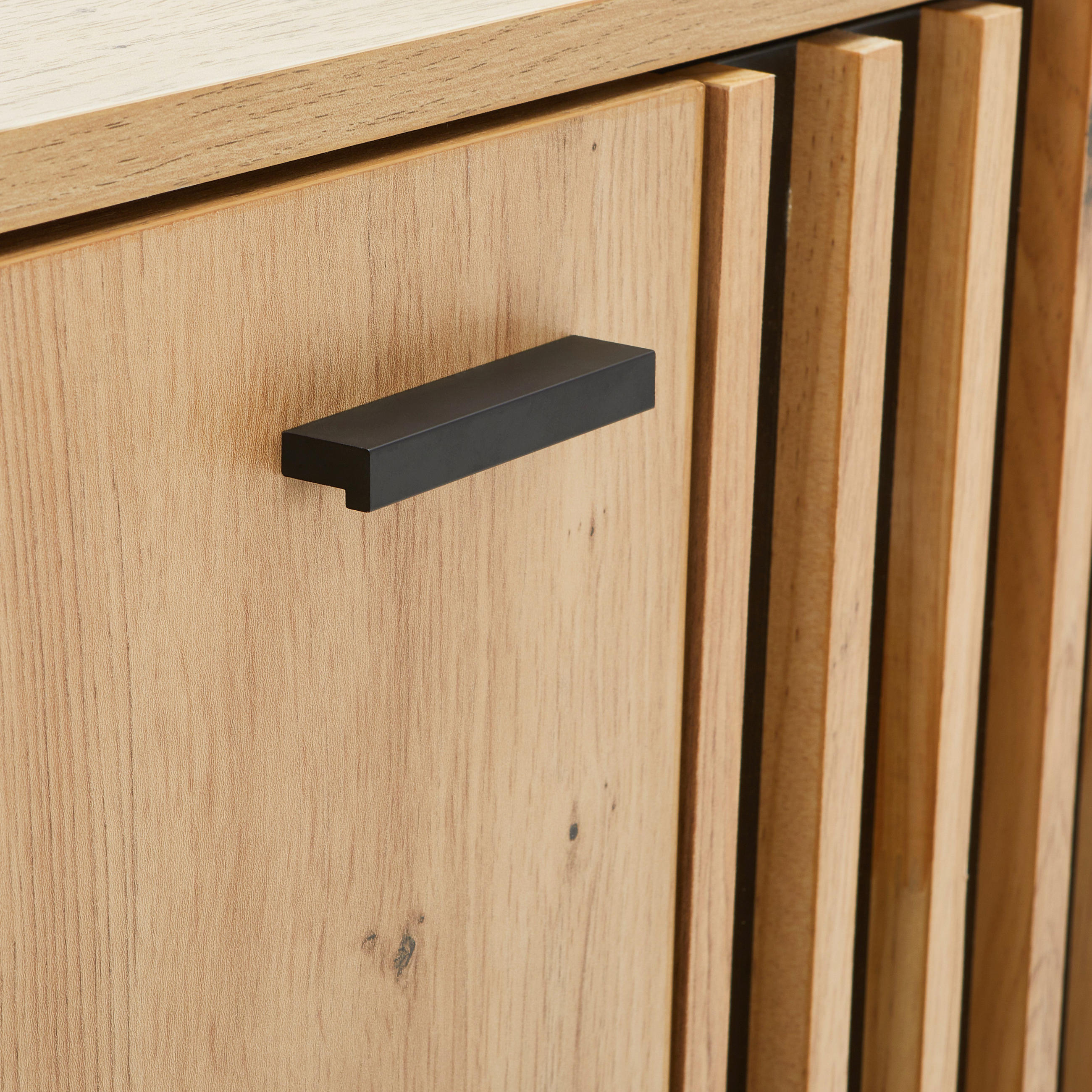 COMODĂ ÎNALTĂ 93,5/126/40 cm  - culoare lemn stejar/negru, Lifestyle, metal/material pe bază de lemn (93,5/126/40cm) - MID.YOU