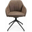 ARMLEHNSTUHL  in Aluminium Velours  - Graubraun/Schwarz, Design, Textil/Metall (58/81,5-84,5/60cm) - Johann Jakob