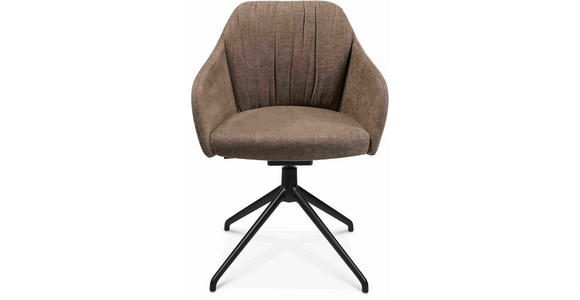 ARMLEHNSTUHL in Aluminium Velours - Graubraun/Schwarz, Design, Textil/Metall (58/81,5-84,5/60cm) - Johann Jakob