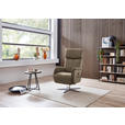 RELAXSESSEL in Leder Hellbraun  - Hellbraun/Edelstahlfarben, Design, Leder/Metall (70/124/85cm) - Cantus