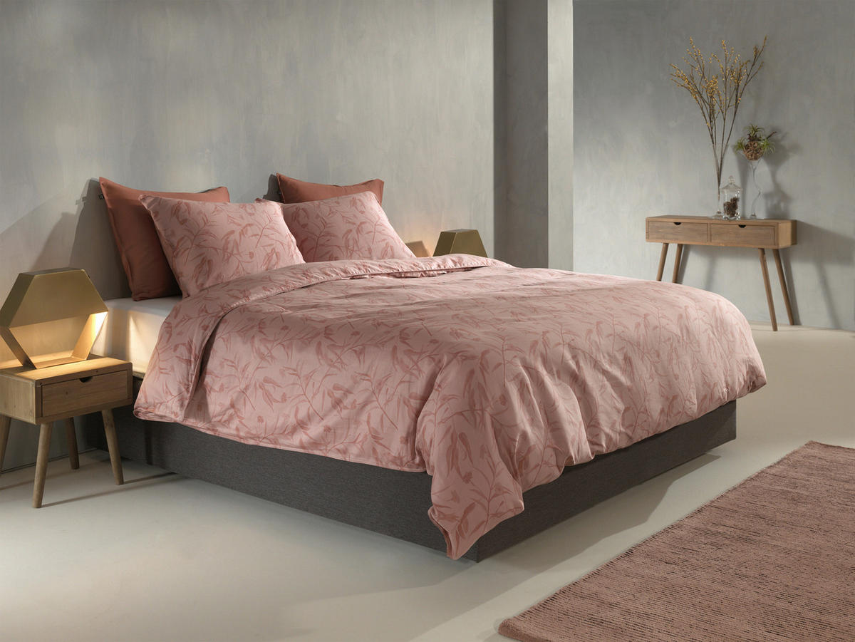 BETTWÄSCHE 2-teilig Fiori-di-Satinado Makosatin 135/200 cm  - Rosa, Basics, Textil (135/200cm)