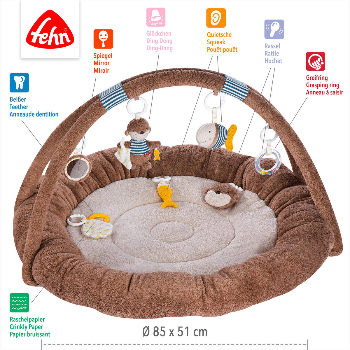 SPIELBOGEN - Multicolor, Basics, Textil (85/87/49cm) - Fehn