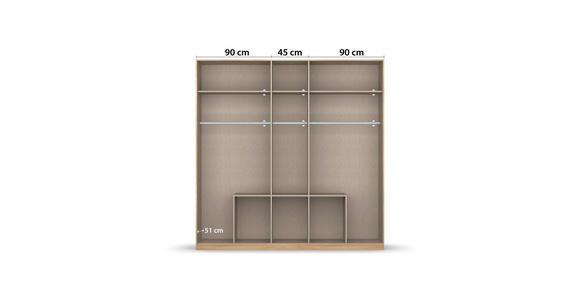 DREHTÜRENSCHRANK 5-türig Sonoma Eiche - Alufarben/Sonoma Eiche, Basics, Holzwerkstoff/Kunststoff (226/229/54cm) - Xora