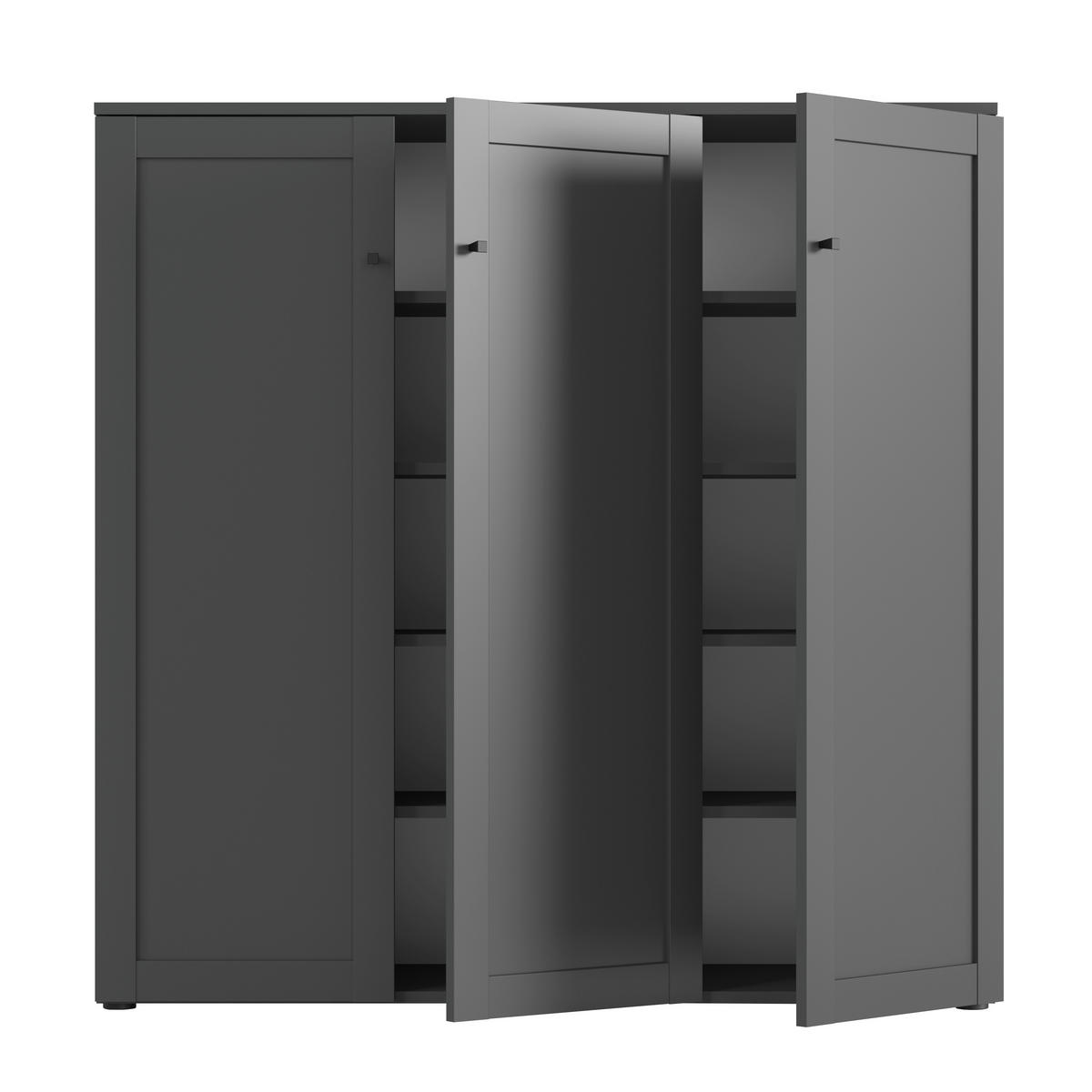 SCHUHSCHRANK  in 121/122/38 cm  - Anthrazit/Schwarz, MODERN, Holzwerkstoff/Kunststoff (121/122/38cm) - Boxxx