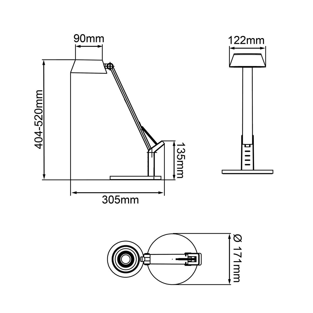 SCHREIBTISCHLEUCHTE - Weiss, Basics, Kunststoff (17,1/40,4/30,5cm) - Brilliant
