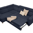 ECKSOFA inkl. Funktionen Dunkelblau Samt  - Dunkelblau, Natur, Holz/Textil (206/261cm) - Venda