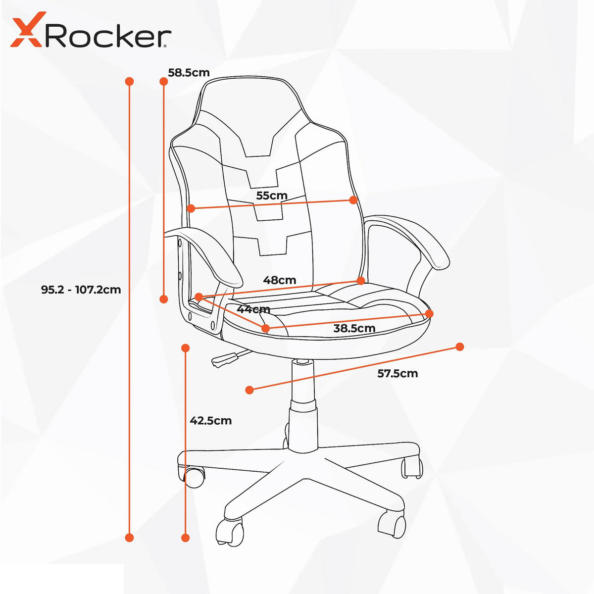 HERNÁ STOLIČKA, kožený vzhľad, modrá, čierna - čierna/modrá, Modern, textil (57,5/107,5/44cm) - X Rocker