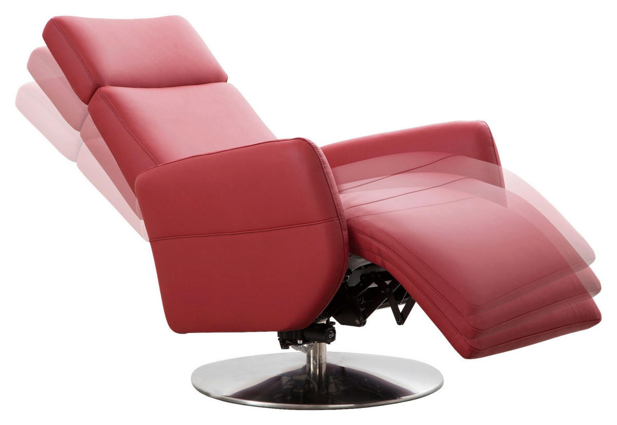 DREHSTUHL  in Rot  - Chromfarben/Rot, Konventionell, Leder/Metall (71/110/82cm) - Sit & More