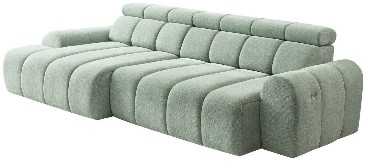 HÖRNSOFFA i chenille salviagrön  - svart/salviagrön, Design, textil/plast (152/290cm) - Livetastic