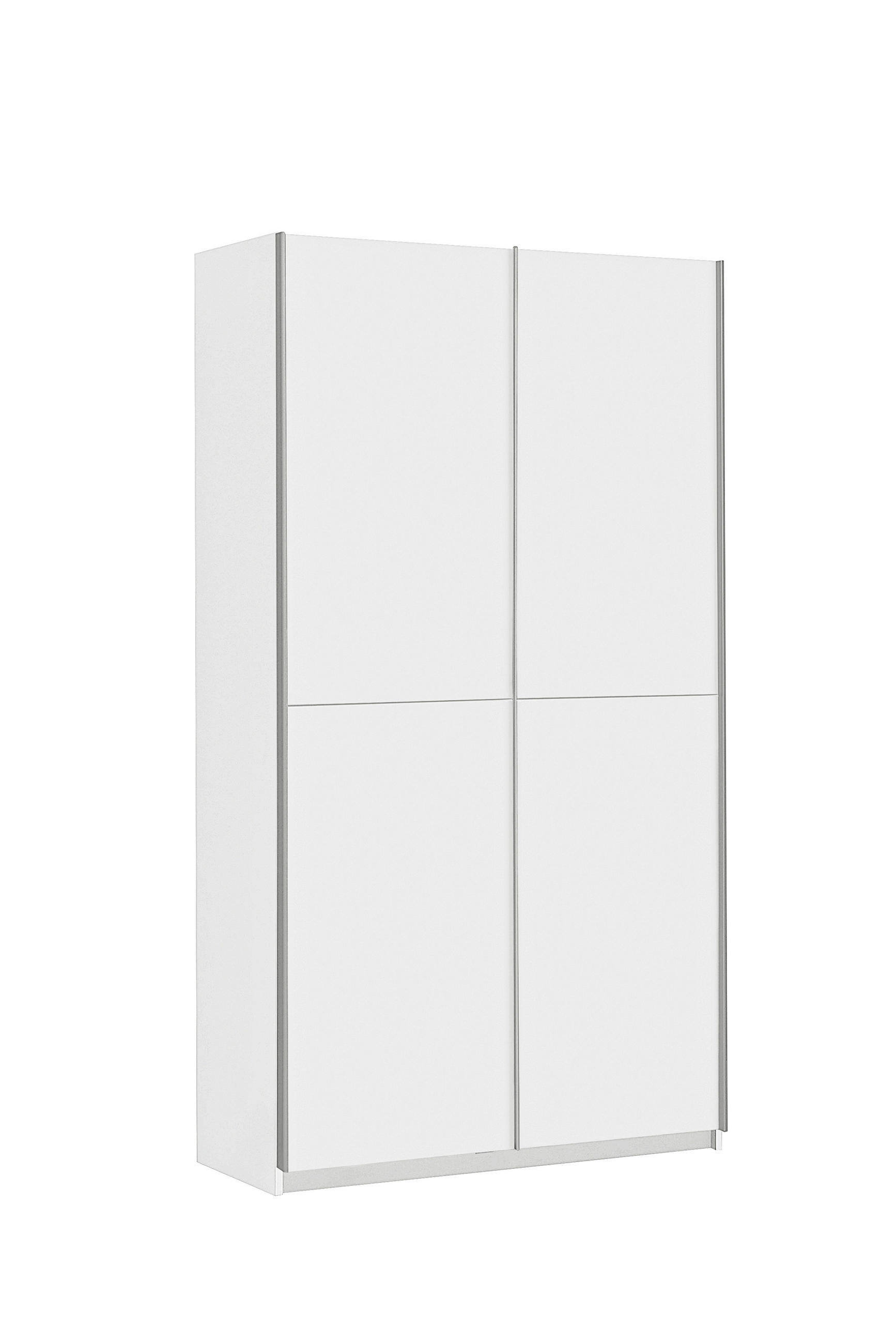 MULTISKÅP 120/190,5/42 cm 2-dörrar - vit/aluminiumfärg, Design, metall/trämaterial (120/190,5/42cm) - Carryhome