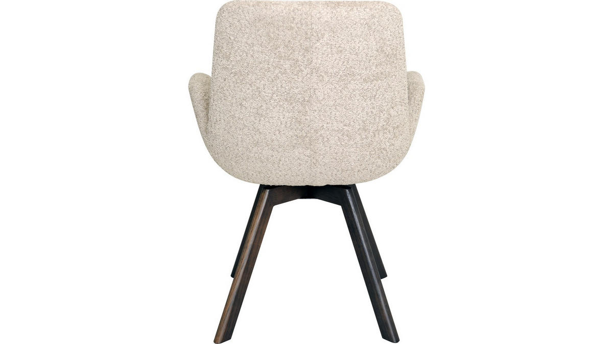 STOL MED ARMSTÖD bouclé  - beige/brun, Design, trä/textil (64/88/63cm) - Best Price