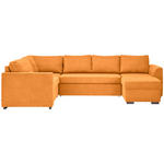WOHNLANDSCHAFT in Webstoff Orange  - Schwarz/Orange, Design, Kunststoff/Textil (205/311/160cm) - Xora