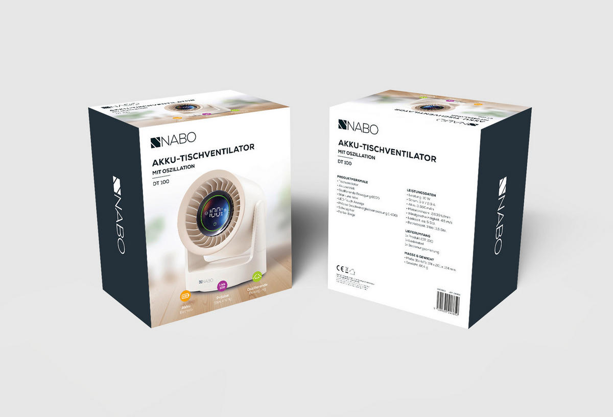 TISCHVENTILATOR - Beige, Metall (12,3/17,4/20,1cm) - Baytronic HandelsGmb