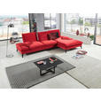 ECKSOFA Rot  - Rot/Schwarz, Design, Textil/Metall (338/176cm) - Voleo