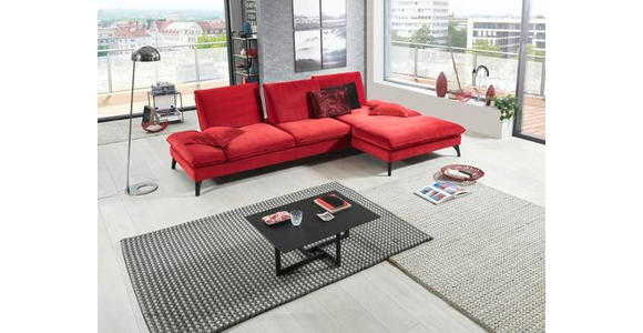 ECKSOFA Rot  - Rot/Schwarz, Design, Textil/Metall (338/176cm) - Voleo