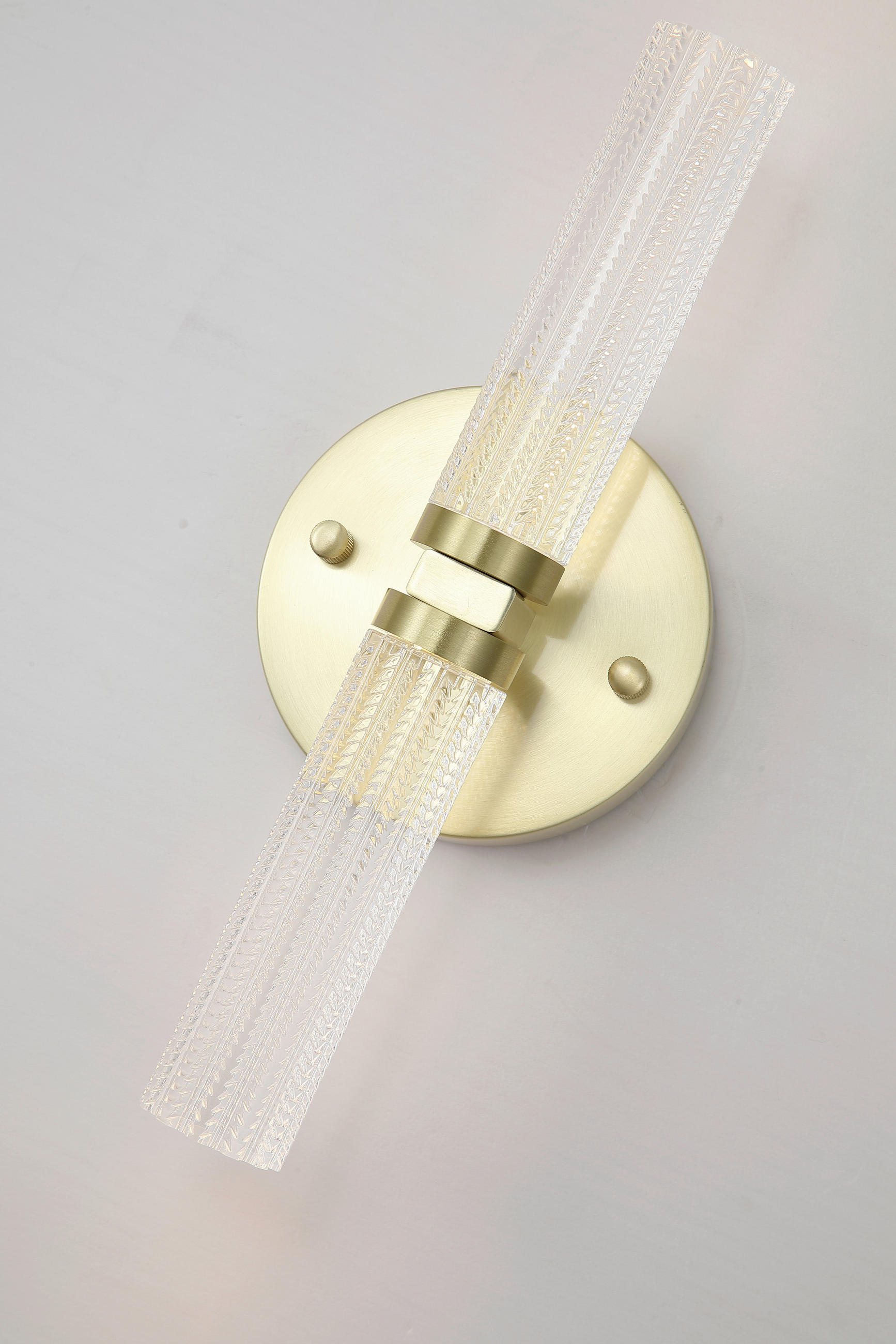 APLICĂ DE PERETE CU LED - transparent/alămiu, Basics, plastic/metal (11/34/10cm)