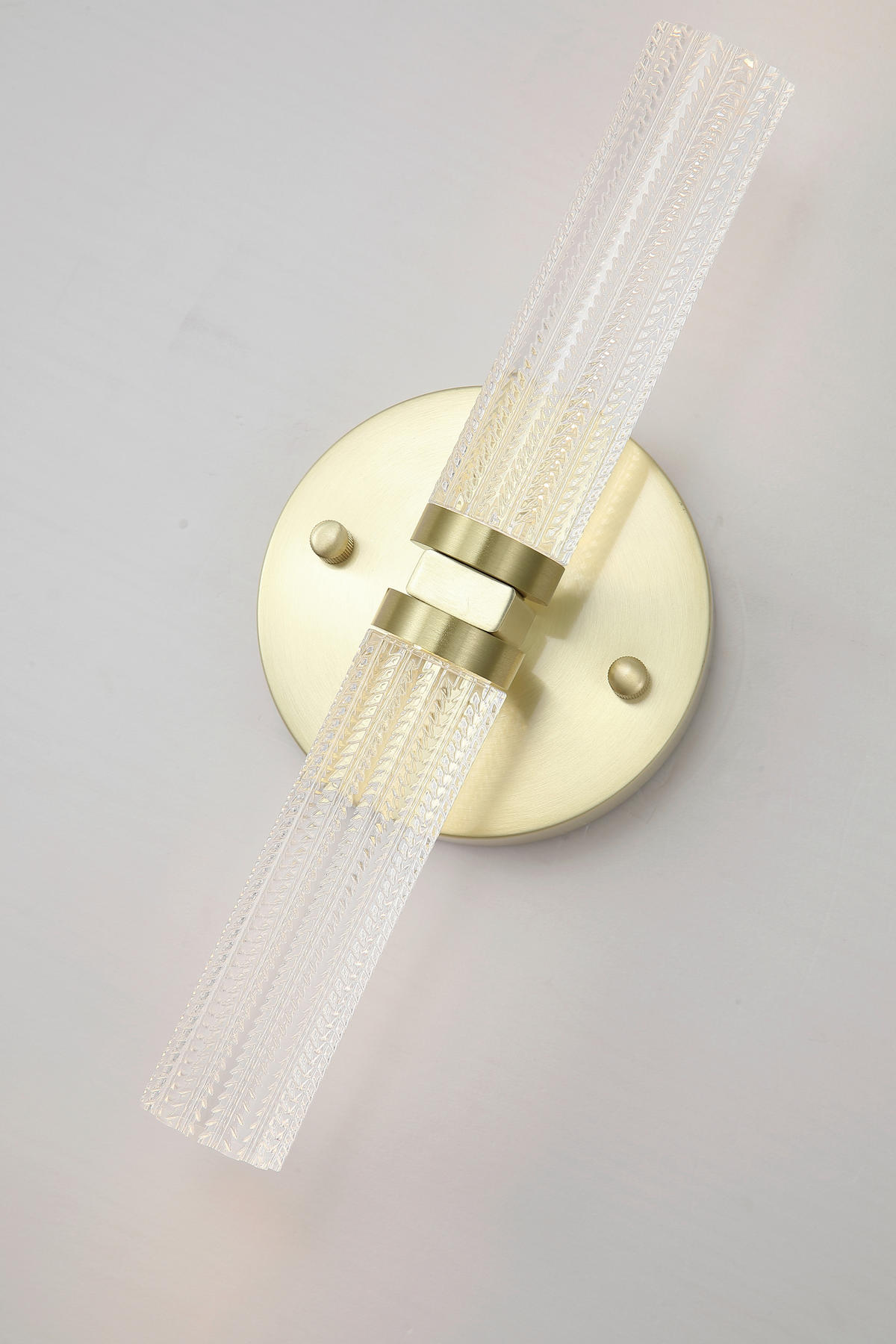 APLICĂ DE PERETE CU LED - alămiu/transparent, Basics, plastic/metal (11/34/10cm)