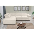ECKSOFA Creme Flachgewebe Bettkasten, Schlaffunktion, Rücken echt, Liegefläche im Originalstoff  - Creme/Schwarz, KONVENTIONELL, Kunststoff/Textil (235/280cm) - Carryhome