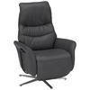 RELAXSESSEL in Leder Dunkelgrau  - Edelstahlfarben/Dunkelgrau, Design, Leder/Metall (78/117/89cm) - Himolla Komfortklass