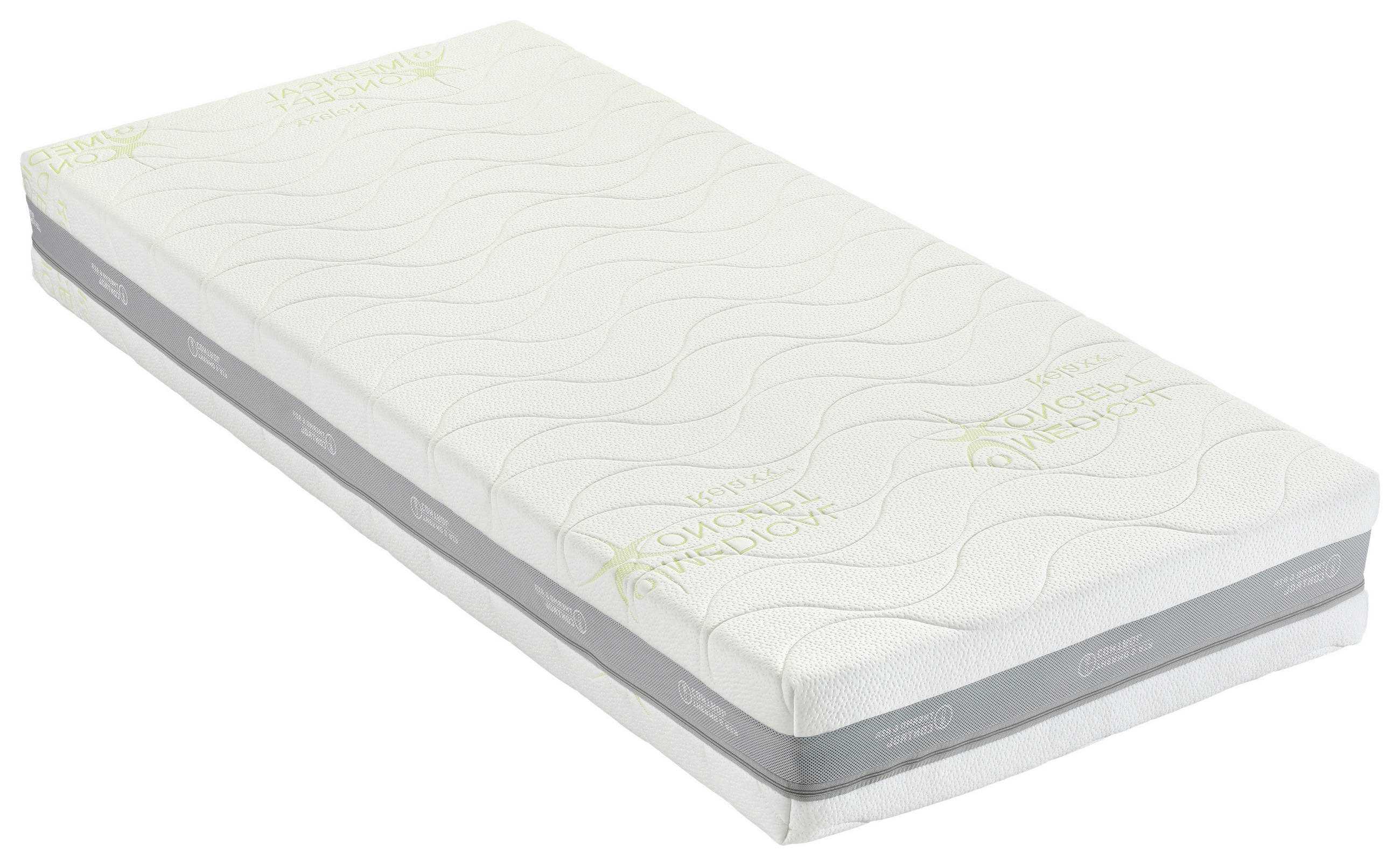 MATRACE, 90/200 cm - bílá/šedá, Basics, textil (90/200cm) - Novel