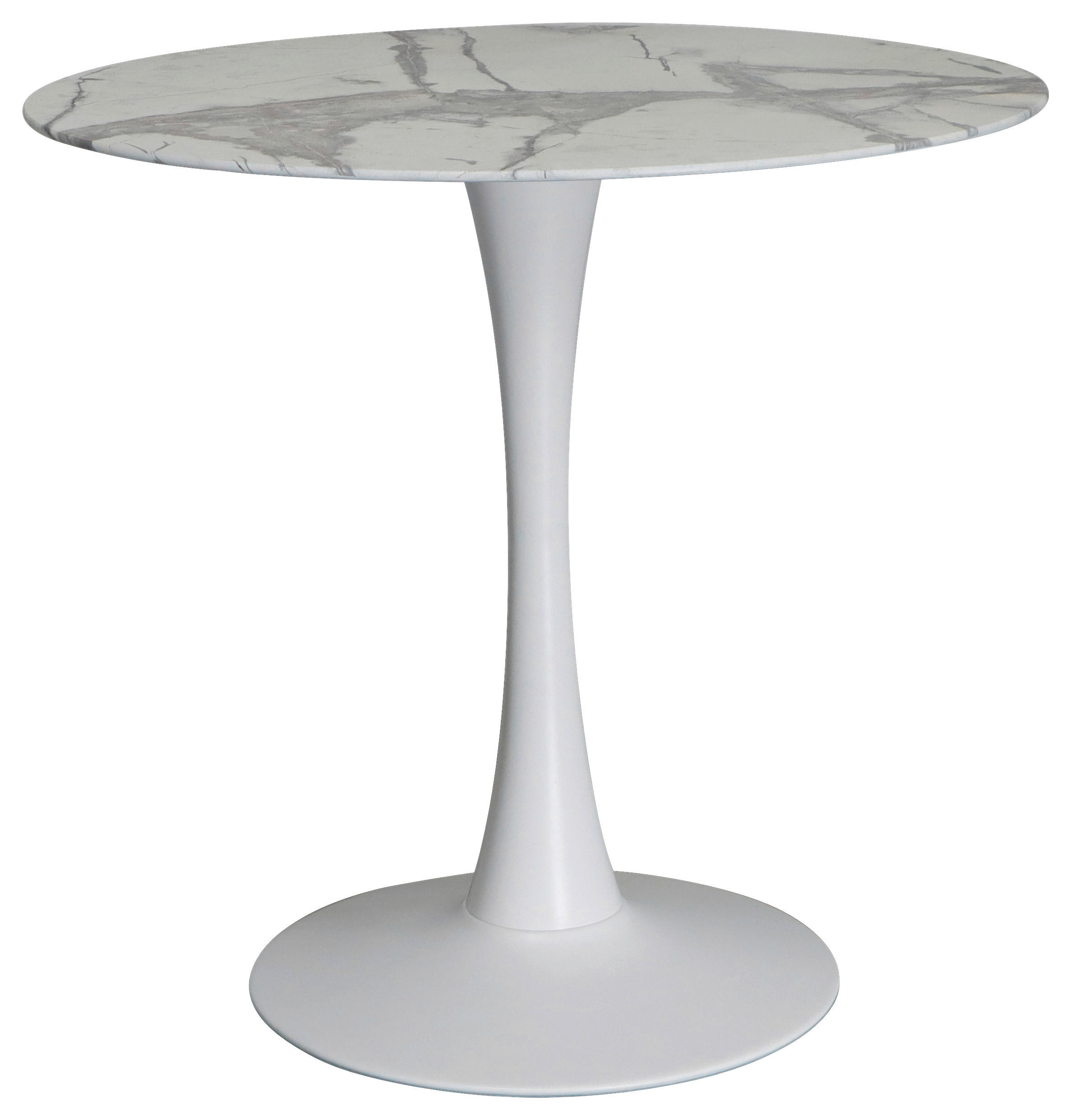 BISTROTISCH in Metall, Glas 80/80/75 cm  - Weiß, MODERN, Glas/Metall (80/80/75cm) - MID.YOU