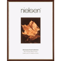 BILDERRAHMEN - Dunkelbraun/Goldfarben, Basics, Holz (24/30cm) - Nielsen