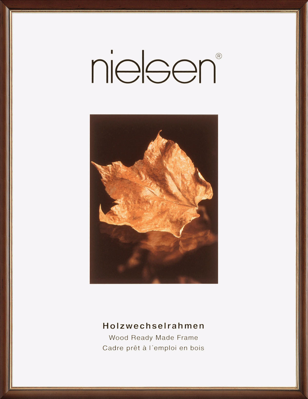 BILDERRAHMEN - Dunkelbraun/Goldfarben, Basics, Holz (24/30cm) - Nielsen