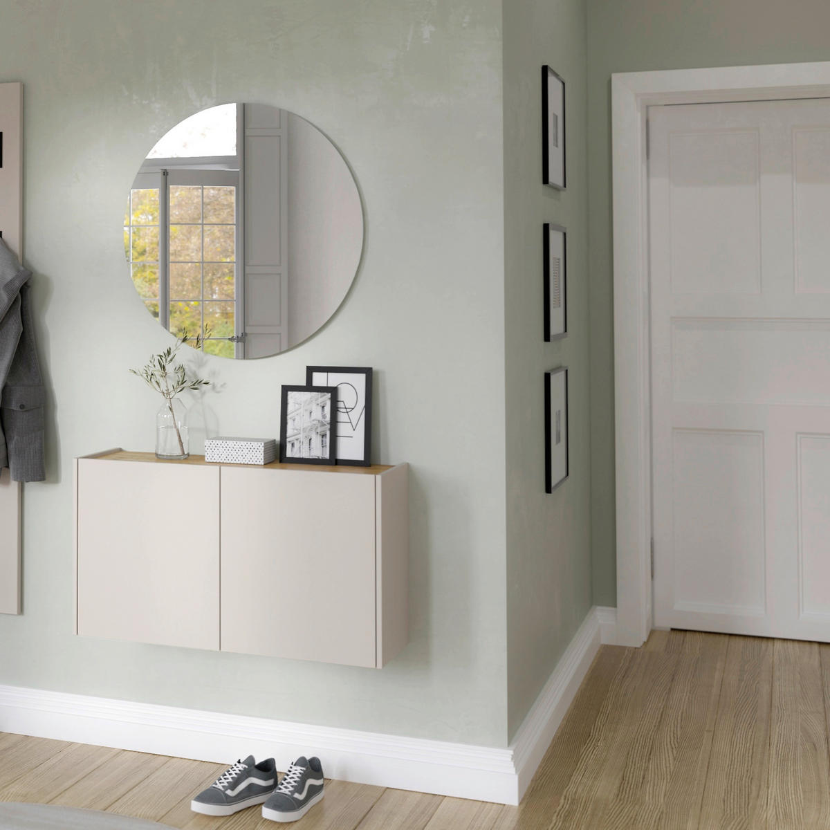 GARDEROBE 2-teilig  in 93/200/29 cm  - Kaschmir/Eichefarben, Design, Holzwerkstoff (93/200/29cm)
