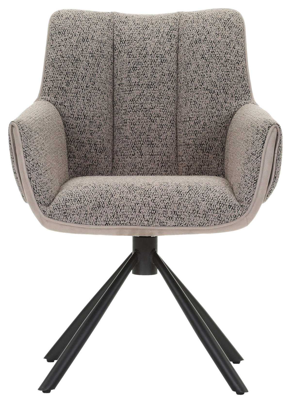 ARMLEHNSTUHL  Wippfunktion, Sitzfläche 360° drehbar, automatische Rückholfunktion Chenille, Mikrofaser  Taupe  - Taupe/Schwarz, Design, Textil/Metall (62/87/64cm) - Novel