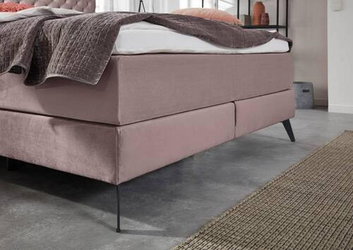 BOXSPRINGBETT 160/200 cm  in Altrosa  - Graphitfarben/Altrosa, Design, Textil/Metall (160/200cm) - Xora