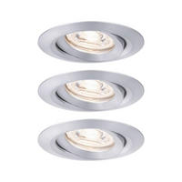 LED-EINBAUSPOT SET 6,6 cm  - Alufarben, Design, Metall (6,6cm) - Paulmann